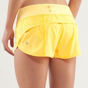 ISO yellow lululemon shorts